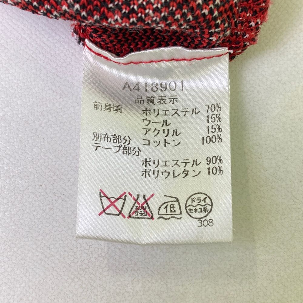 サイズ：36 ARCHIVIO アルチビオ  半袖スウェット切替ニット チェック レッド系 [240001251850] ゴルフウェア レディース ストスト サイズ：36 ARCHIVIO アルチビオ 半袖スウェット切替ニット