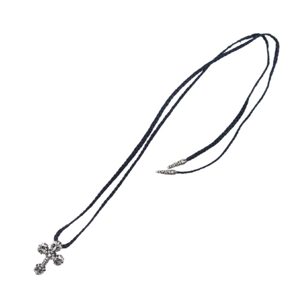 CHROME HEARTS クロムハーツ 原本無 FILIG CROSS-XSM LB フィリグリークロス XS レザーブレイド ネックレス