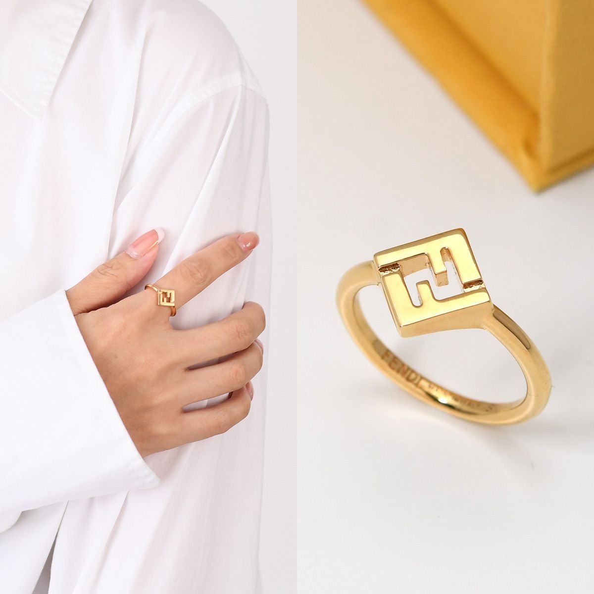 FENDI フォーエバー フェンディリング ゴールド Mサイズ ユニセックス