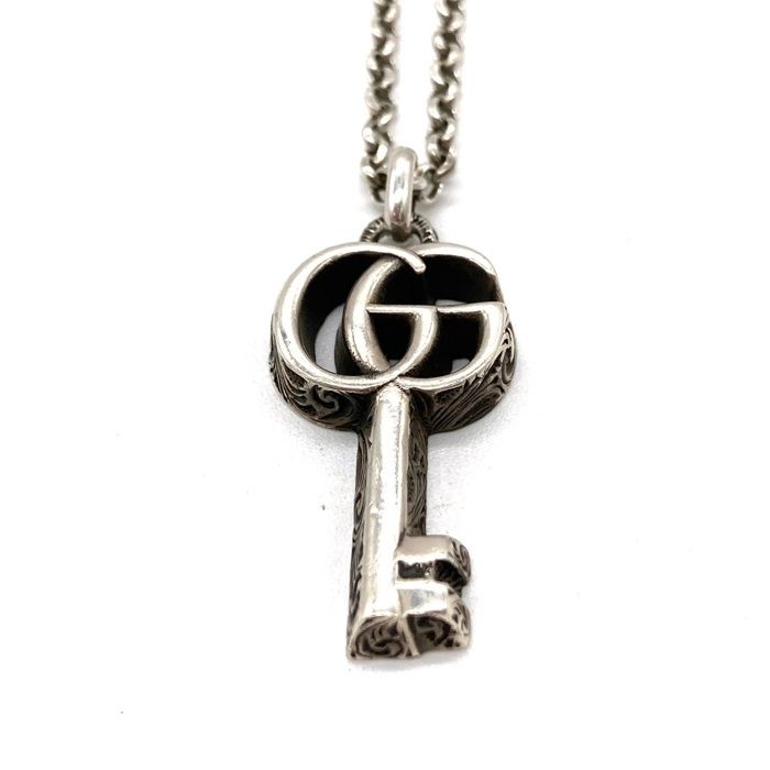 ☆GUCCI グッチ ダブルGキー アラベスク ネックレス ag925 シルバー