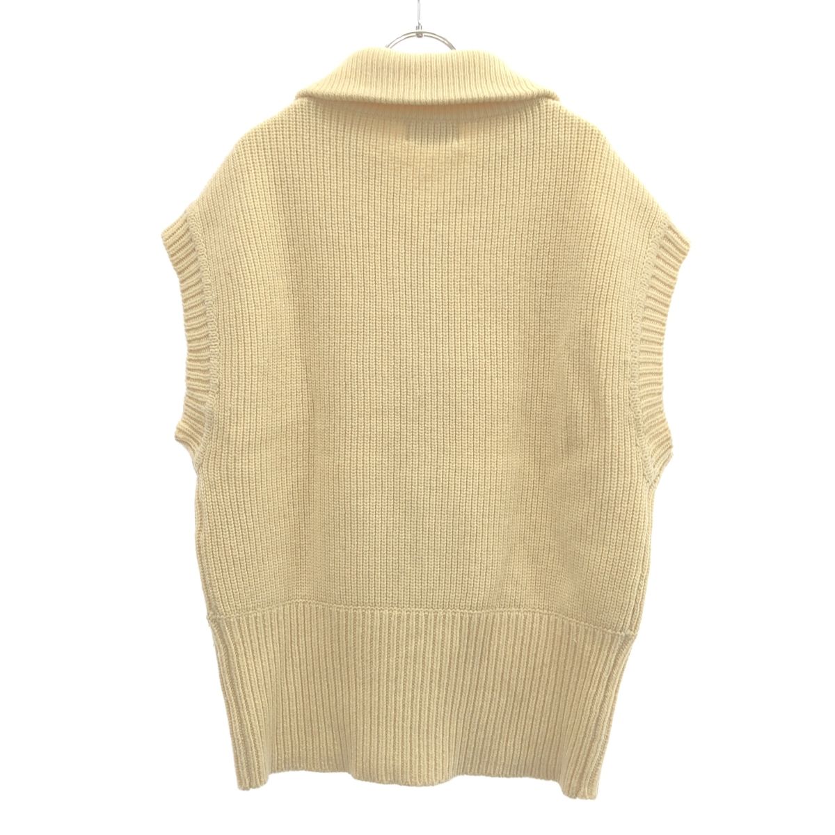 CLANE クラネ ZIP COLLAR KNIT VEST ジップ ニットベスト 13106-2082 アイボリー 2