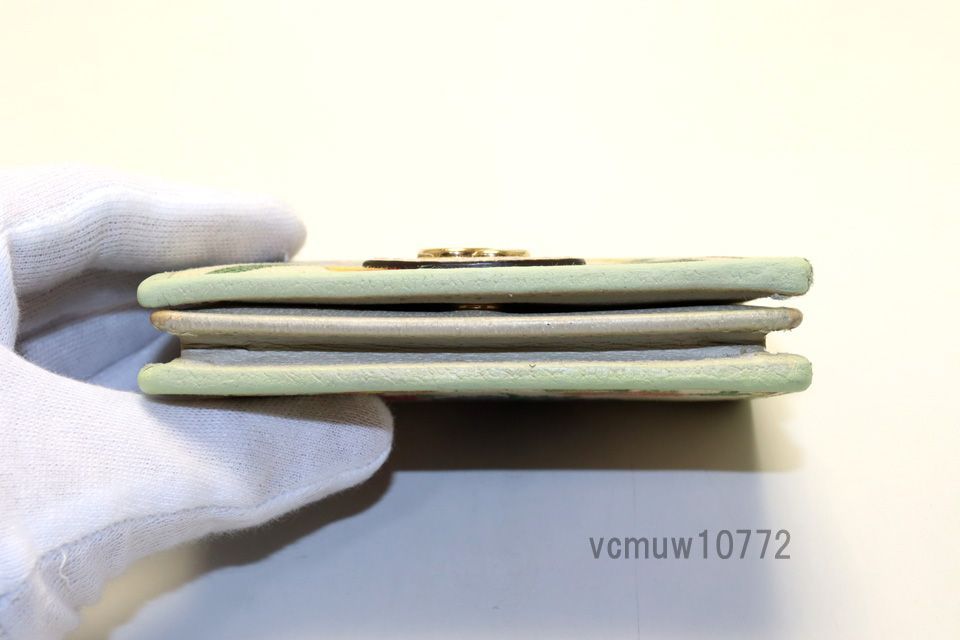 キャンバス×レザー 2つ折り財布