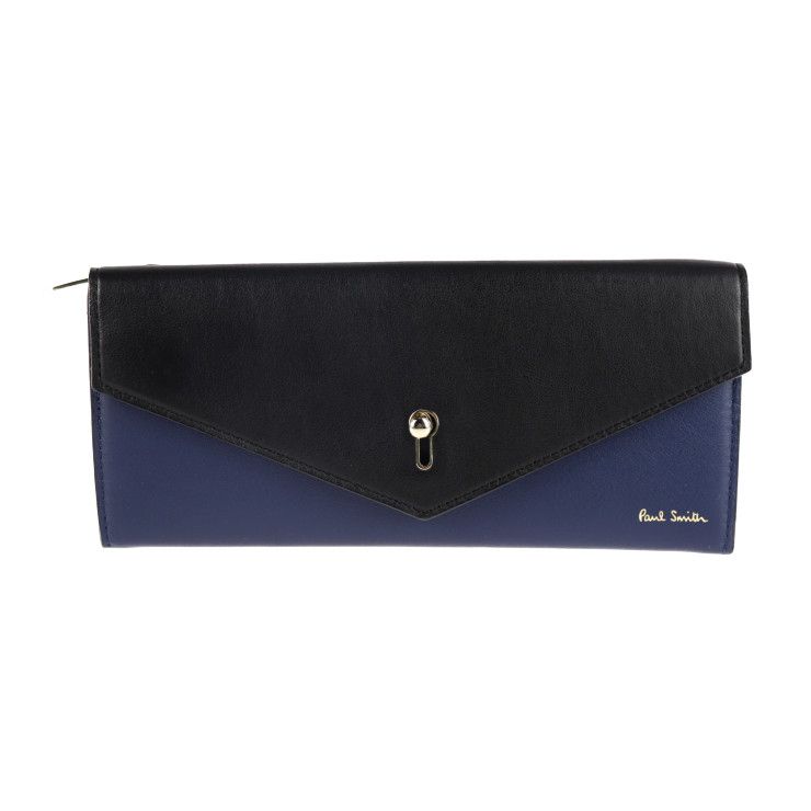 未使用 ポールスミス 折り財布 ロゴ刻印 レザー ブラック paul-p040_1.jpg