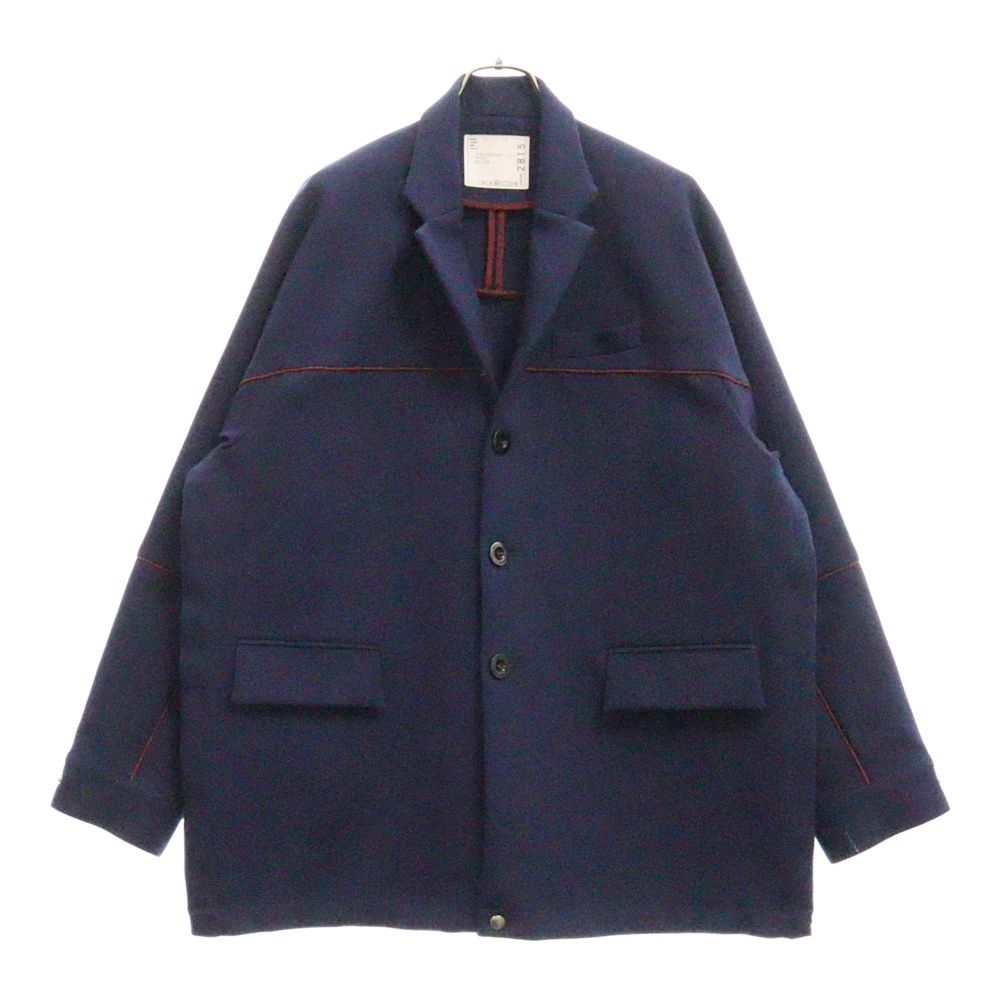 Sacai サカイ 22AW Technical Jersey Jacket 22-02815M テクニカルジャージー ボタンアップジャケット ネイビー