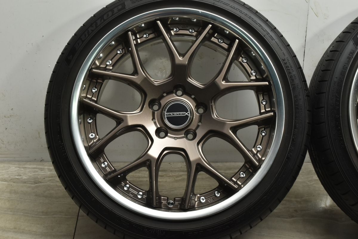 【美品 2ピース】WEDSマーベリック 1307M 18in 8.5J +38 PCD114.3 2021年製 ダンロップ 225/40R18 GRヤリス GRカローラ シビック 即納可能