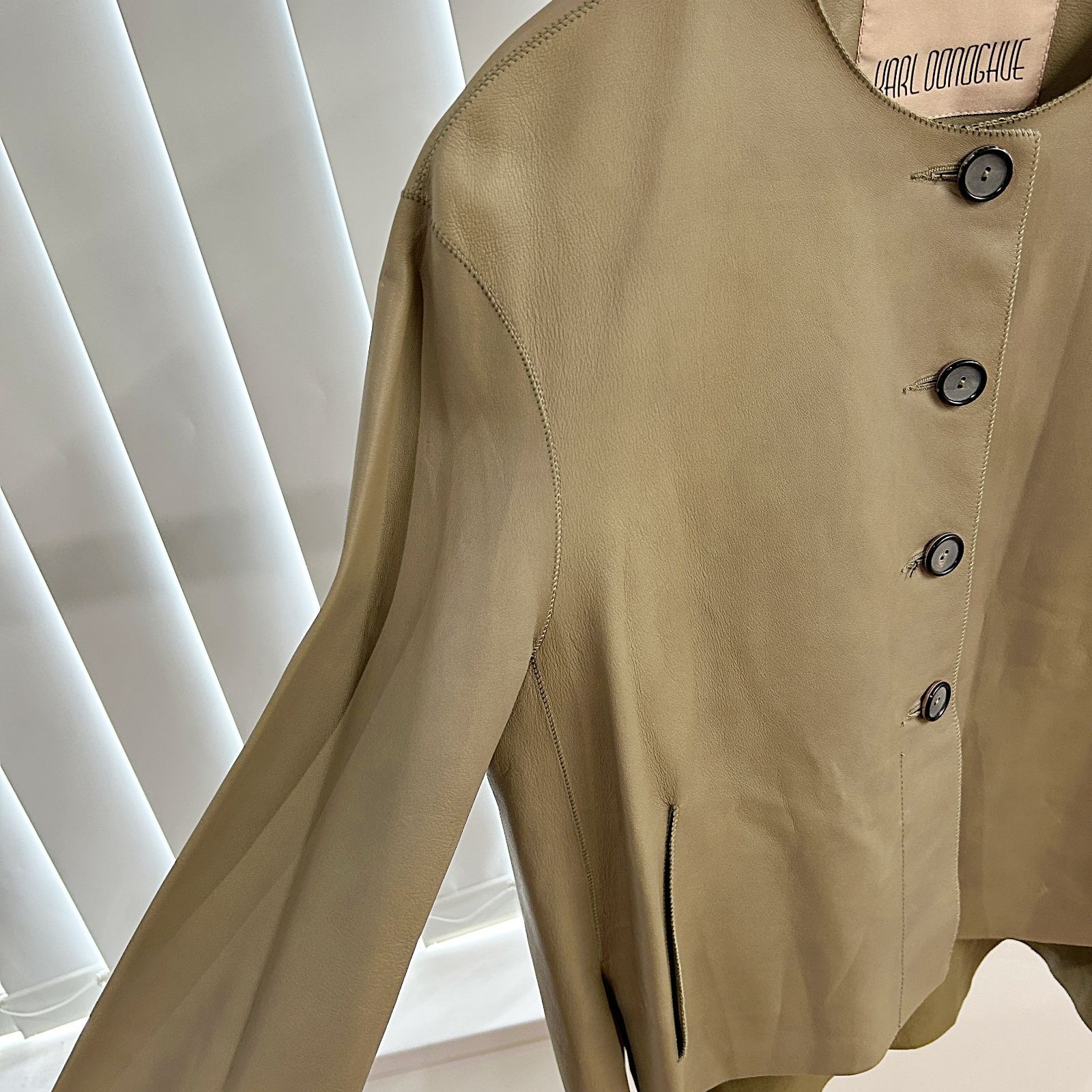 BURBERRY LONDON レザージャケット ラムレザー ノバチェック 黒