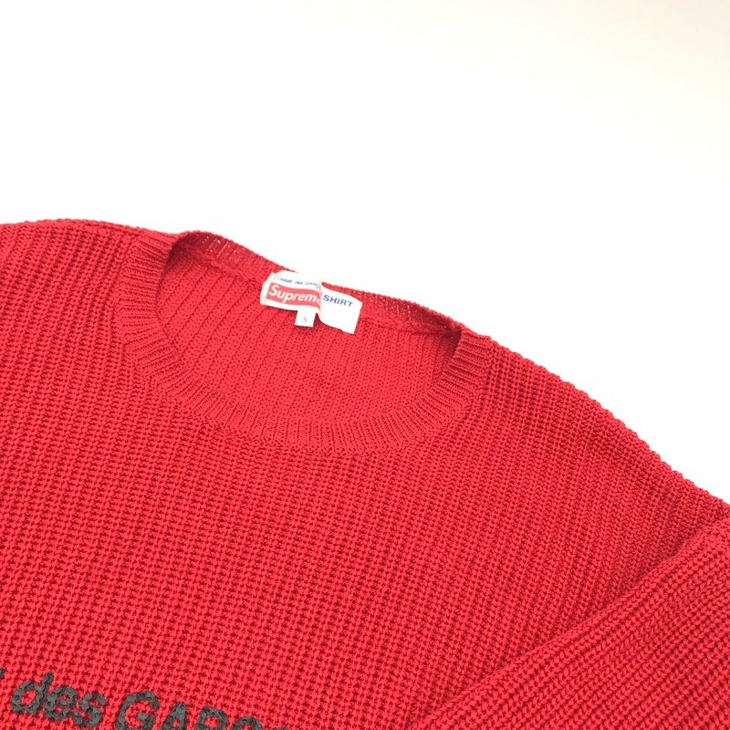 SUPREME COMME des GARCONS ニット セーター ロゴ コットン XLサイズ