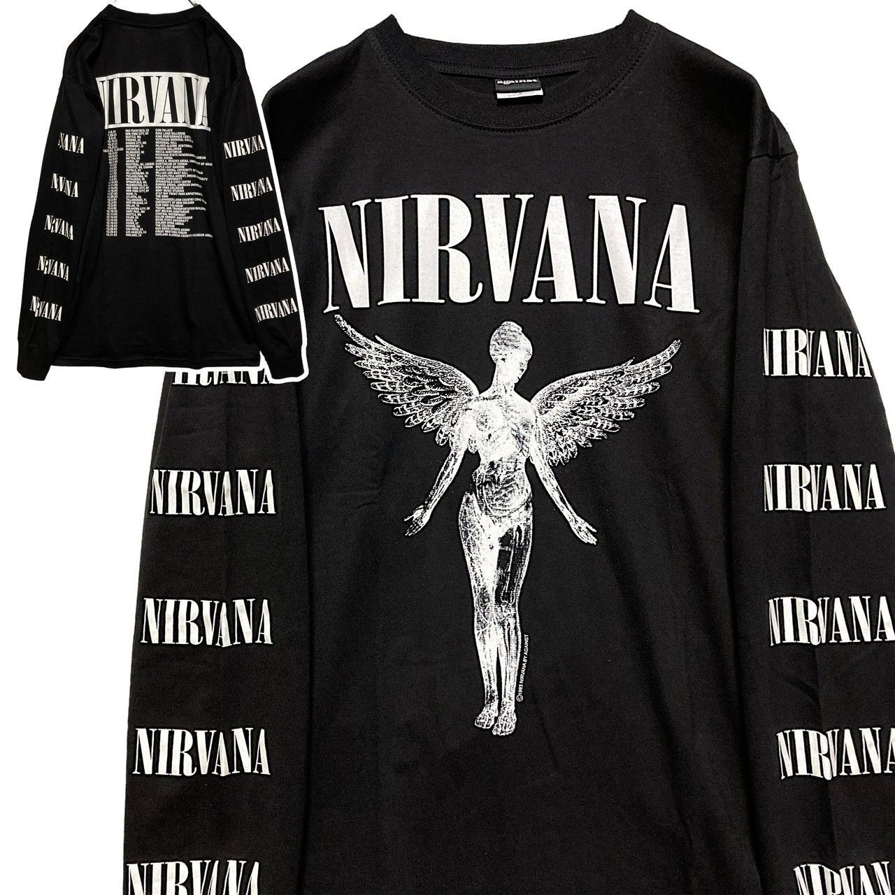 メンズ NIRVANA IN UTERO L/S Tシャツ 両面プリント 長袖 XL