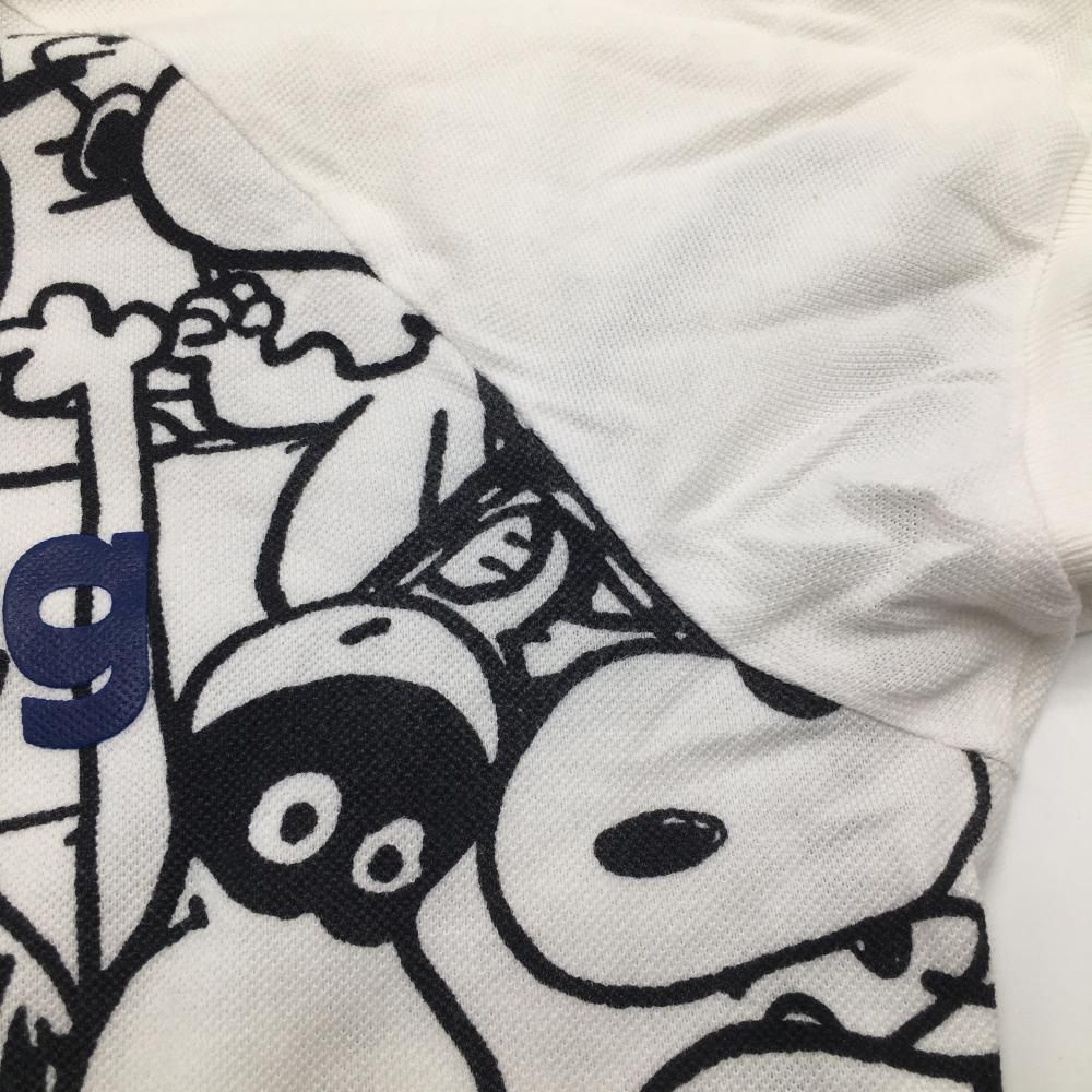 パーリーゲイツ×PEANUTS 半袖ポロシャツ 白×ネイビー 身頃