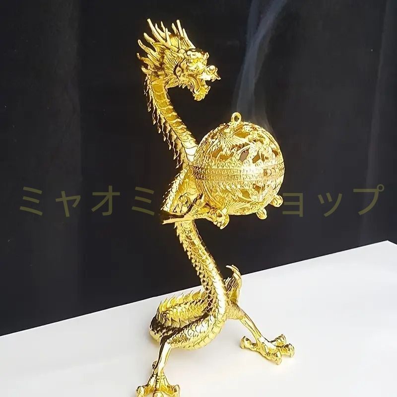 香炉 香炉禅飾り 龍 ドラゴン 竜 金 ゴールド 開運 金運 縁起物 お香 お香立て 線香 蚊取り線香 リラックス インテリア リビング 寝室 玄関 ヨガ リラクゼーション