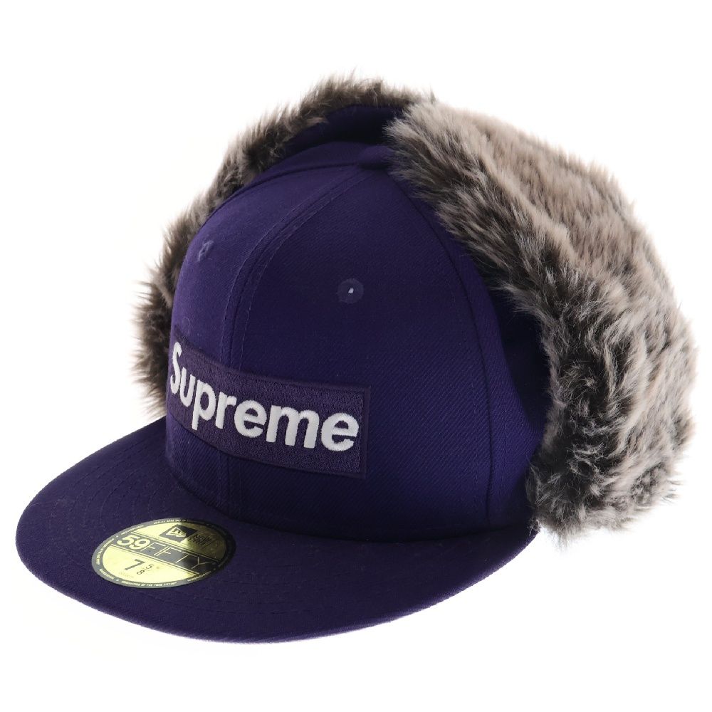 SUPREME (シュプリーム) 19AW ×New Era Earflap Box Logo ニューエラ イヤーカフ ボックスロゴ キャップ 帽子 パープル 7 5/8 (60.6cm)