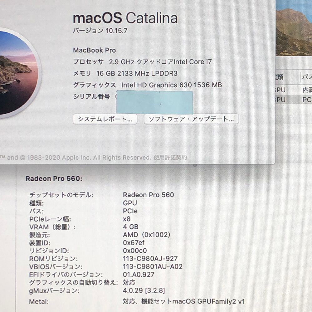 ジャンク MacBook Pro 15