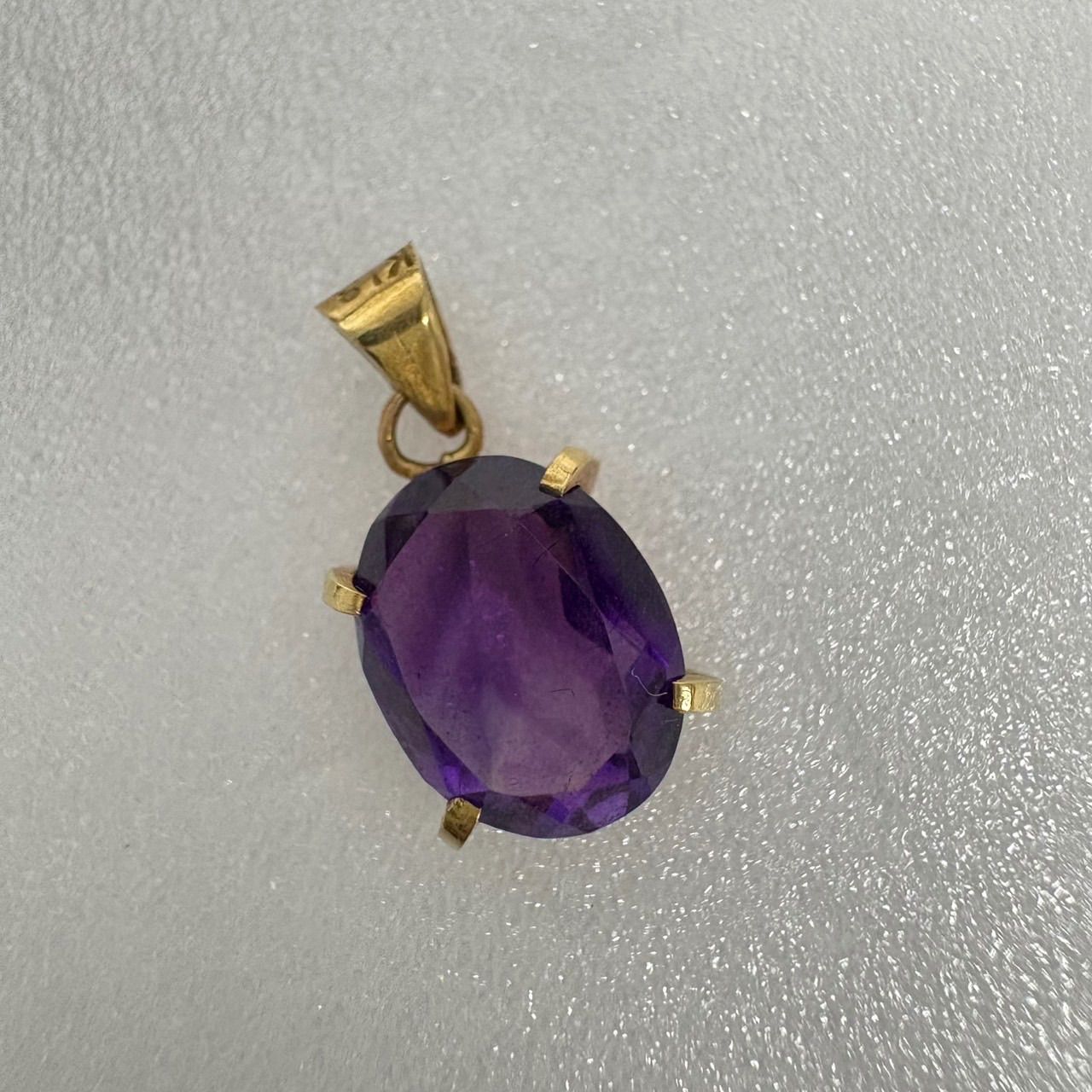 K18|ネックレストップ アメジスト 楕円 チャーム アクセサリー
