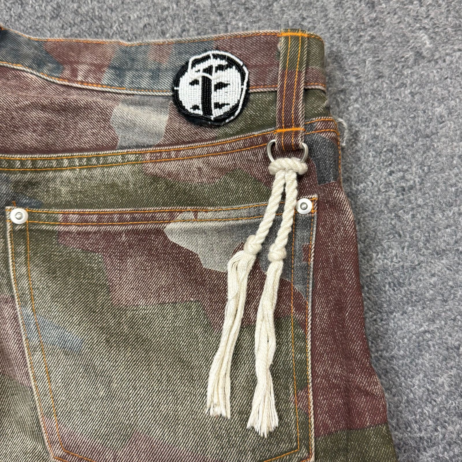 FAF fake as flowers カモ ジーンズ！ FAF Fake As Flowers CAMO AGED DENIM PANTS エイジドカモデニム