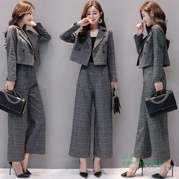 セットアップ レディース 春 秋 冬 パンツスーツ スーツ 入学式 2点セット ママ コーデ パンツドレス ワイドパンツ am4a917657