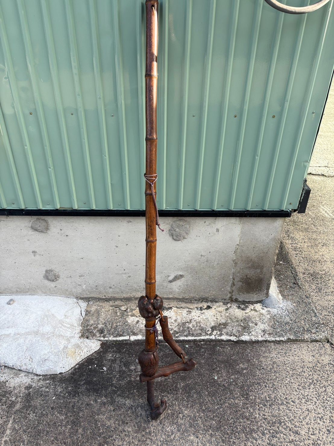 古民具 根木細工 竹製 自在鉤 囲炉裏道具 飾り インテリア