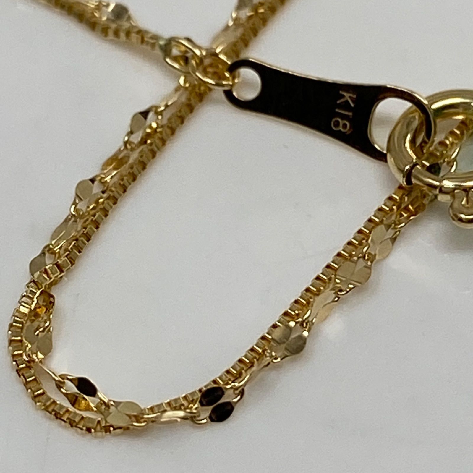 k18YG AU750 18金 ベネチア スクェア ネックレス 38cm 40cm - メルカリ