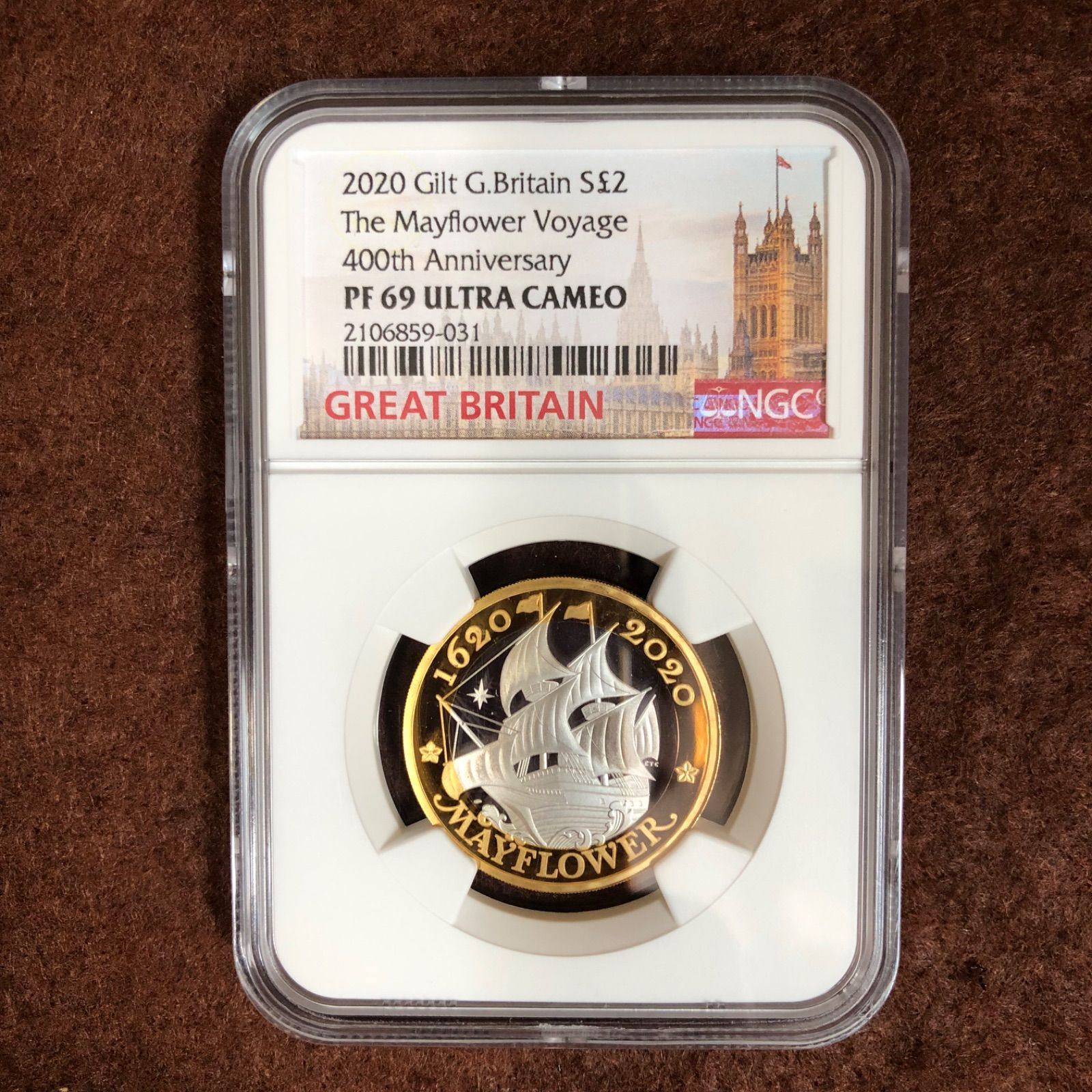 メルカリ最安値　2020年 メイフラワー航海 2ポンド ギルト銀貨 メルカリ最安値 2020年 メイフラワー航海 2ポンド ギルト銀貨