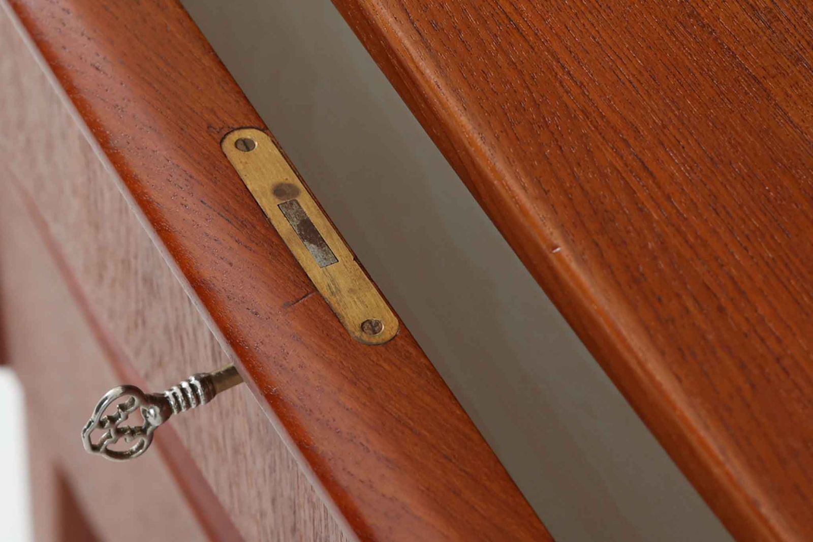 高さが高めのライティングビューロ/机 チーク材 北欧家具ビンテージ