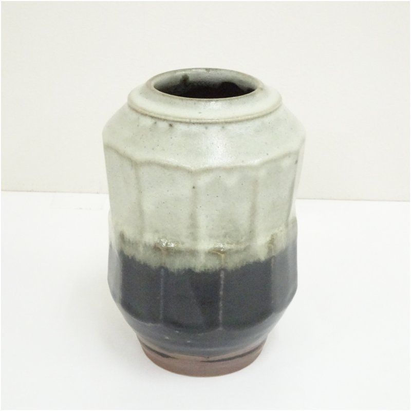 作家物　益子焼　浜田晋作　掛合釉　花生　花器　花瓶　　瀬戸浩　銀彩　板皿　作家 作家物 益子焼 浜田晋作 掛合釉 花生 花器 花瓶 瀬戸浩 銀彩 板