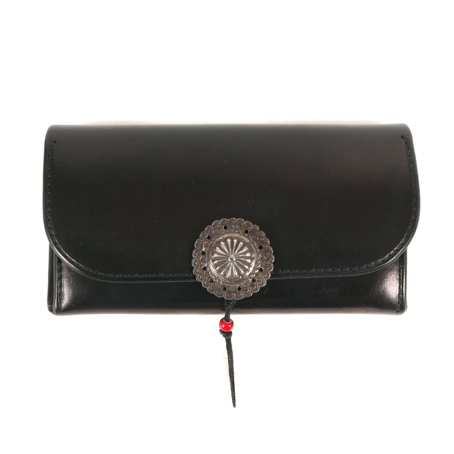 goro's ゴローズ フラワーコンチョ 二つ折り長財布黒 ロングウォレット