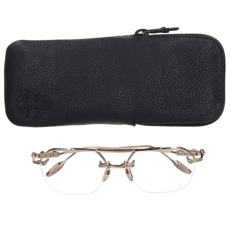 クロムハーツ INIT ダブルブリッジクリアフレーム眼鏡 メンズ 