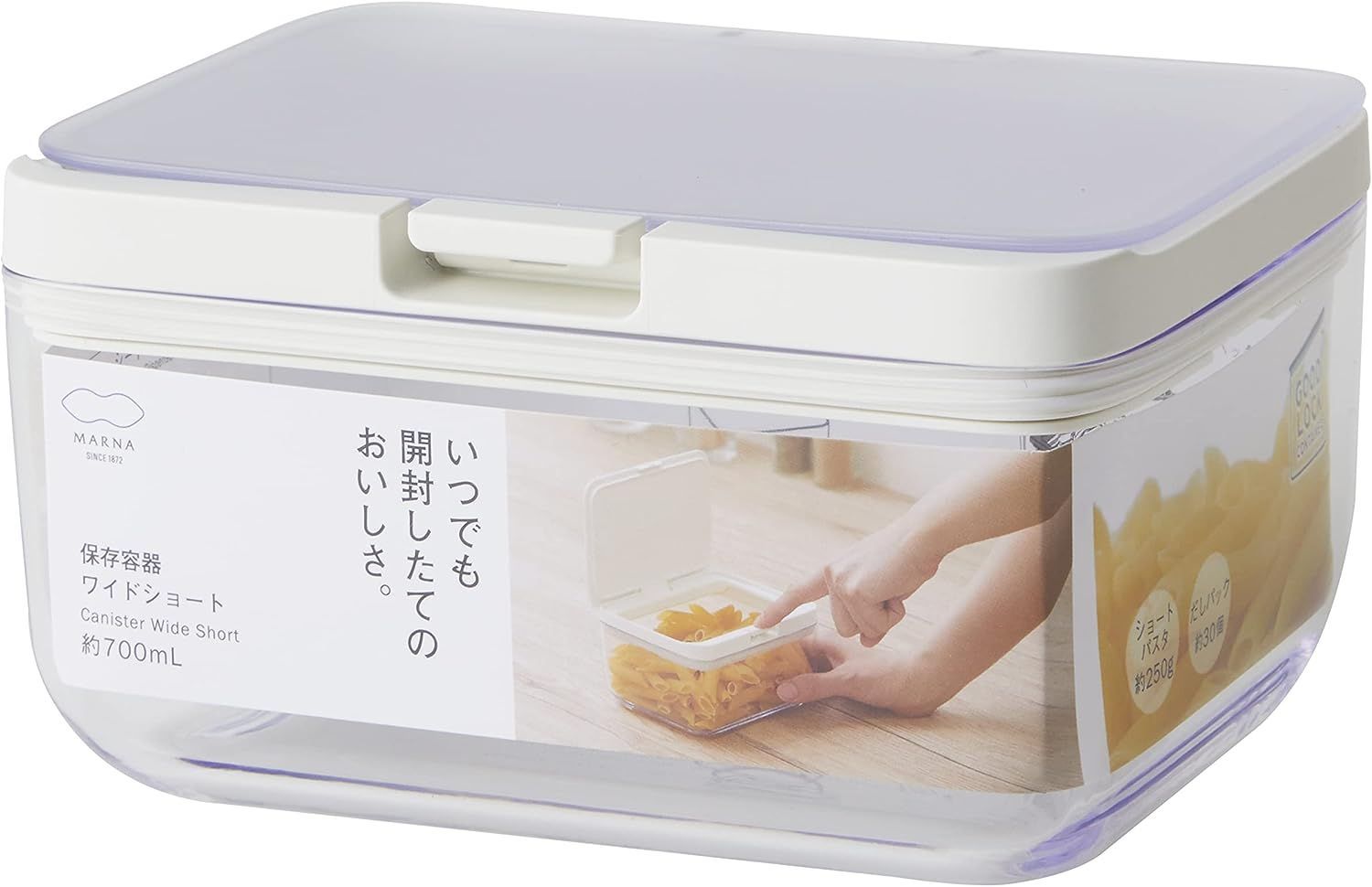 【特別セール】u003eクリア ワイドショートu003c マーナ (marna) 保存容器 (ワイドショート/クリア) キッチン 収納 プラスチック (食材 調味料 湿気防止) グッドロックコンテナ K762CL