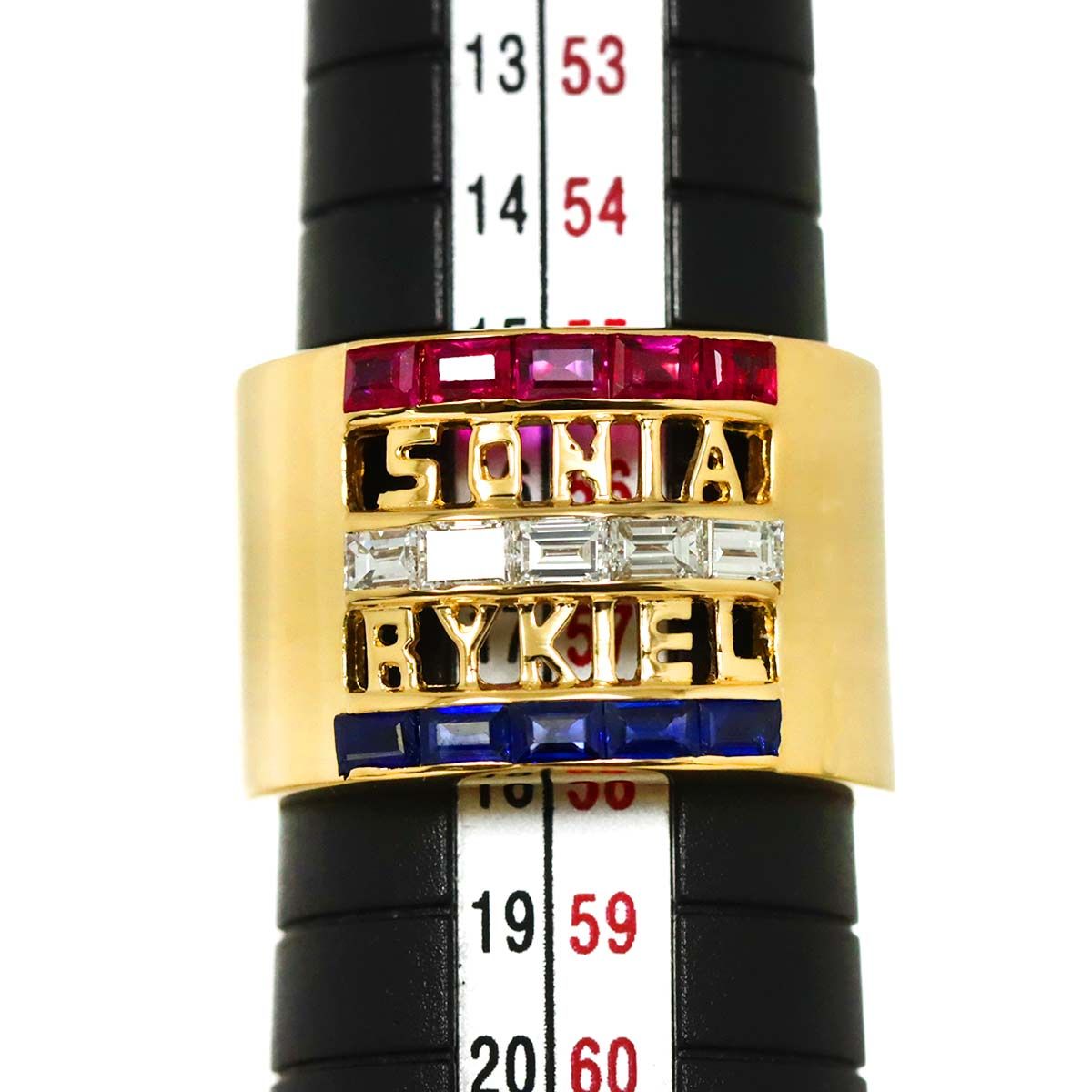 SONIA RYKIEL ゴールドカラー マルチストーン 2連リング SONIA RYKIEL ゴールドカラー マルチストーン 2連リング