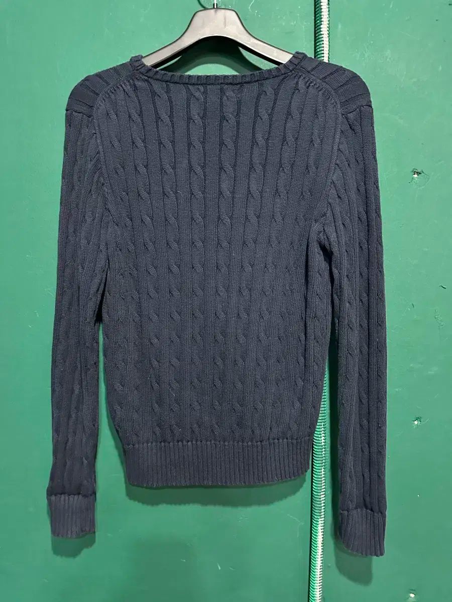 ポロ ケーブル編みニット ネイビー L