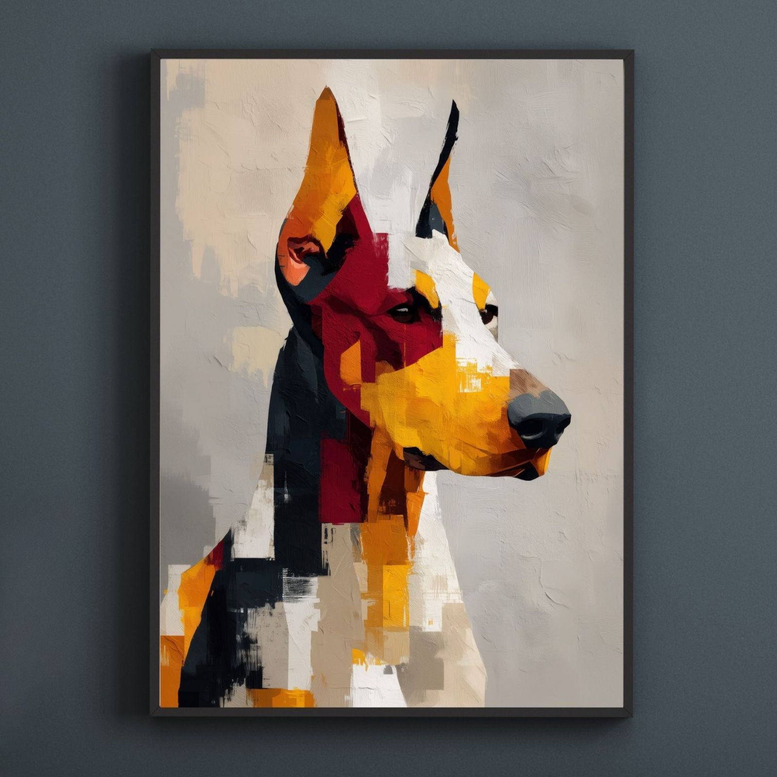 Color Symphony: Doberman Dog】ジークレー版画＊名入れOK