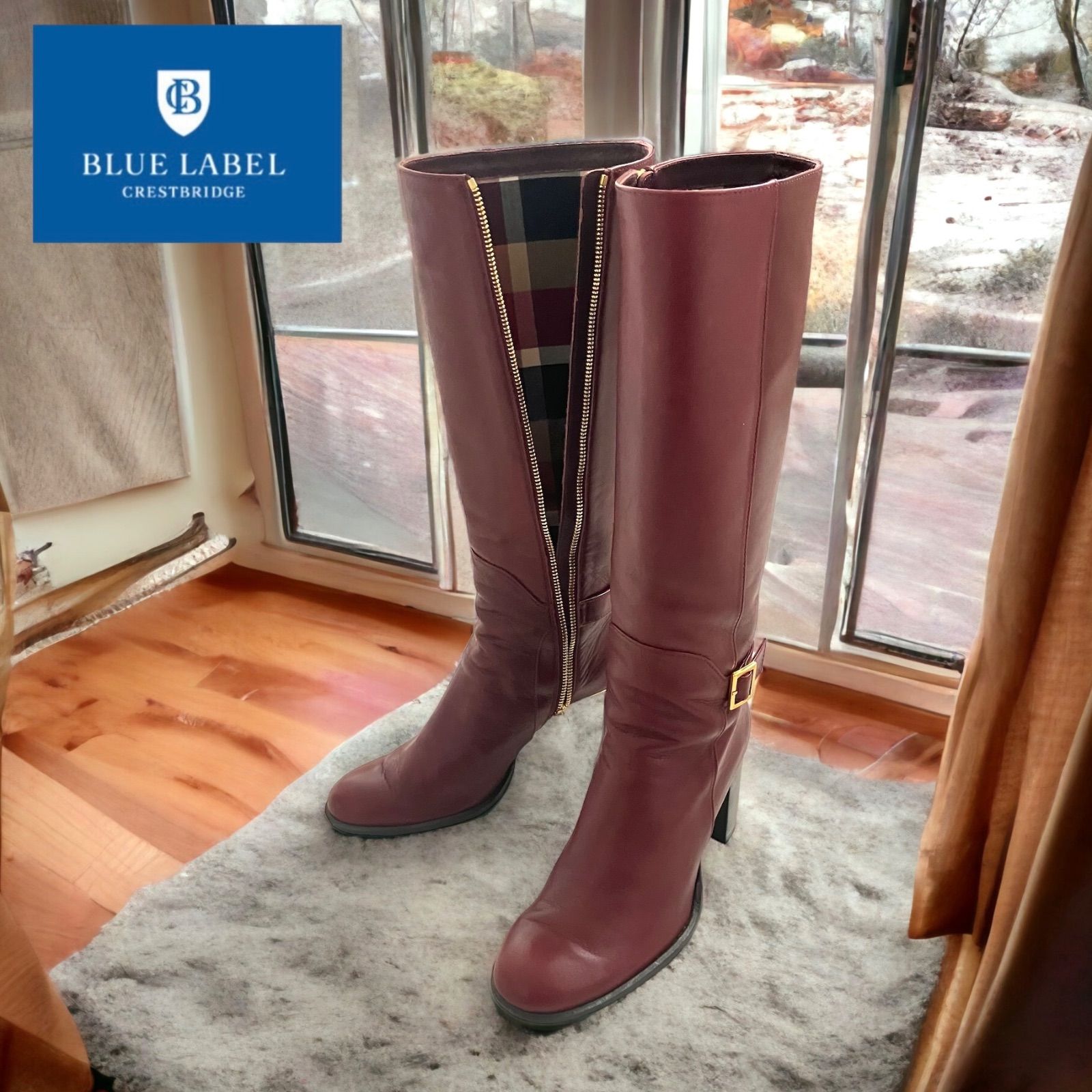 【美品】ブルーレーベルクレストブリッジ　桐谷美玲さん着用レザーロングブーツ　23 ブルーレーベルクレストブリッジ 桐谷美玲さん着用レザーロングブーツ 23