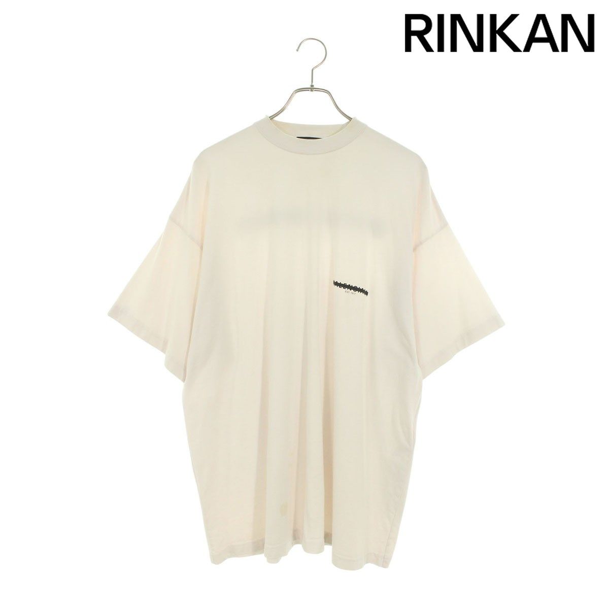 バレンシアガ 22AW 694576 TMVJ6 ロゴプリントオーバーサイズTシャツ メンズ 2