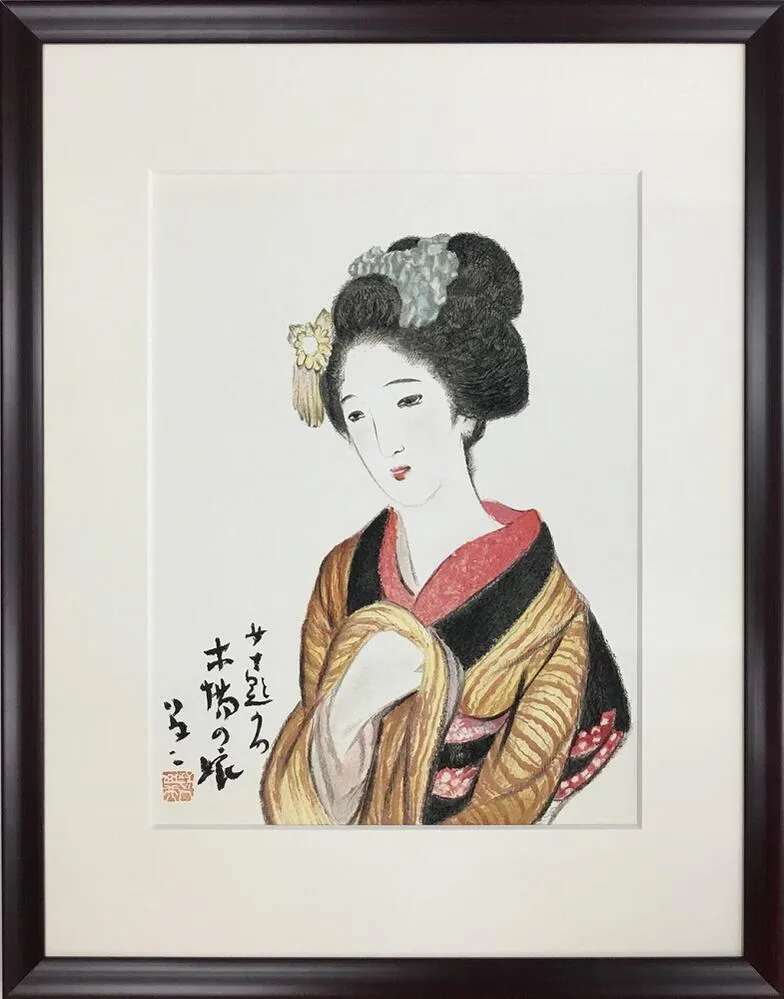 竹久夢二 掛軸 少女とウサギ 竹久夢二 掛軸 少女とウサギ