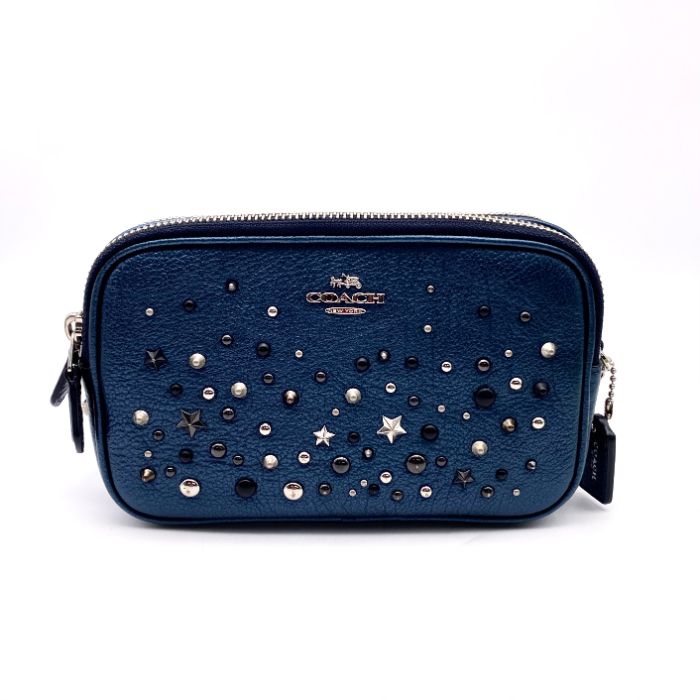 COACH コーチ ロゴ スタッズ レザー ショルダー バッグ eH0922A