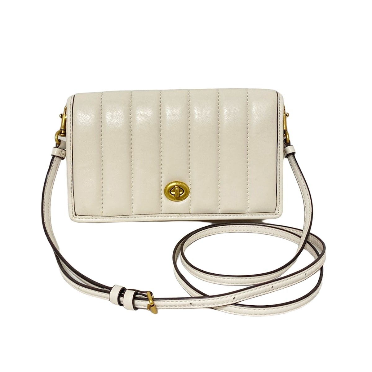COACH コーチ 財布 - 5209 ライトベージュ ショルダーウォレット レザー