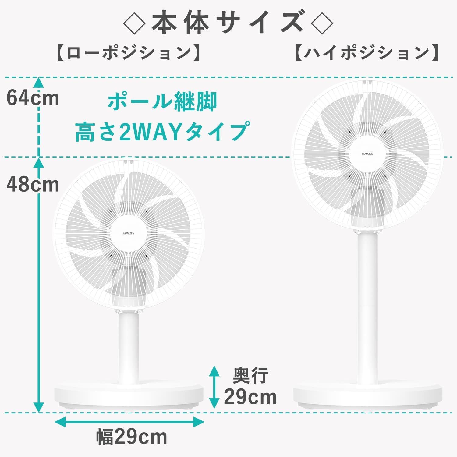 コンパクト収納 左右自動首振り