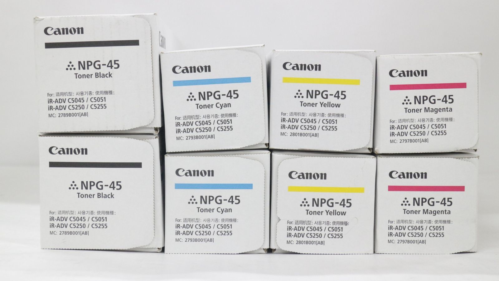 ♥ CANON 純正 トナー NPG-45 4色8本 シアン マゼンタ イエロー ブラック×各2 キャノン IT606B5DIW18-D-F16-byebye