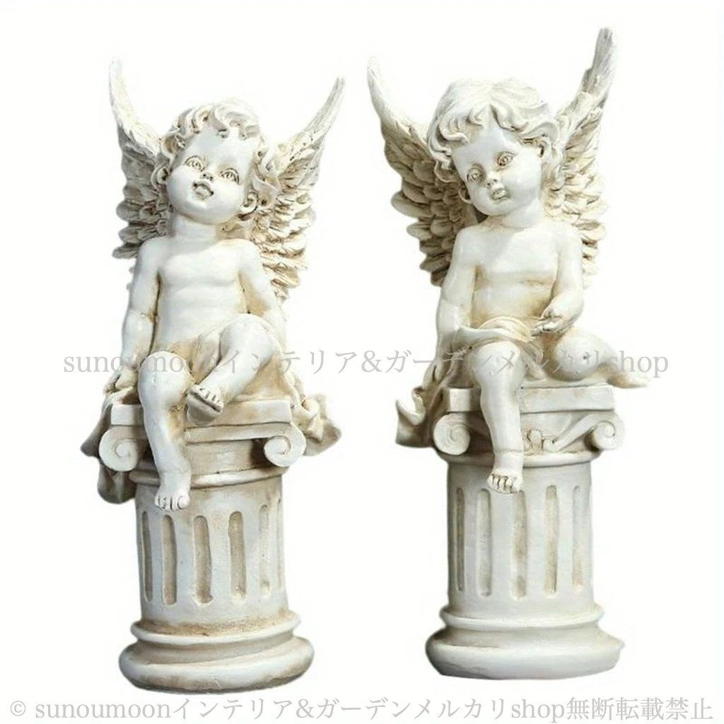  庭 ガーデン ガーデン雑貨 庭の装飾 天使 樹脂 雑貨 ガーデンインテリア セット 彫刻 置物 お洒落 おしゃれ エンジェル ホワイト 4-7 インテリア ヴィンテージ調 ガーデンオブジェ 白 ガーデニング オーナメント オブジェ 園芸用品