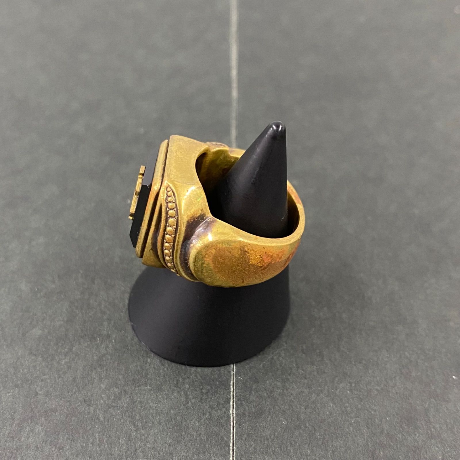 82.CALEE キャリー ゴールド リング カレッジリング 11号程度【併売品 