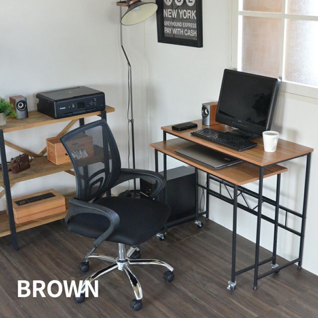 マスカレード Wデスク ONDK-0041 幅90cm 長方形 スクエア L字 伸長 伸縮 木目調 ブラウン 茶 ホワイト 白 オフィス家具 机 ワークデスク MARWIL-DEMENAGEMENTS_CH