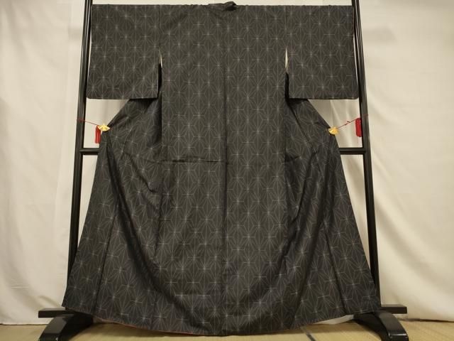 平和屋着物□本場大島紬 麻の葉文様 黒地 正絹 逸品 AAAU8787jd - メルカリ 