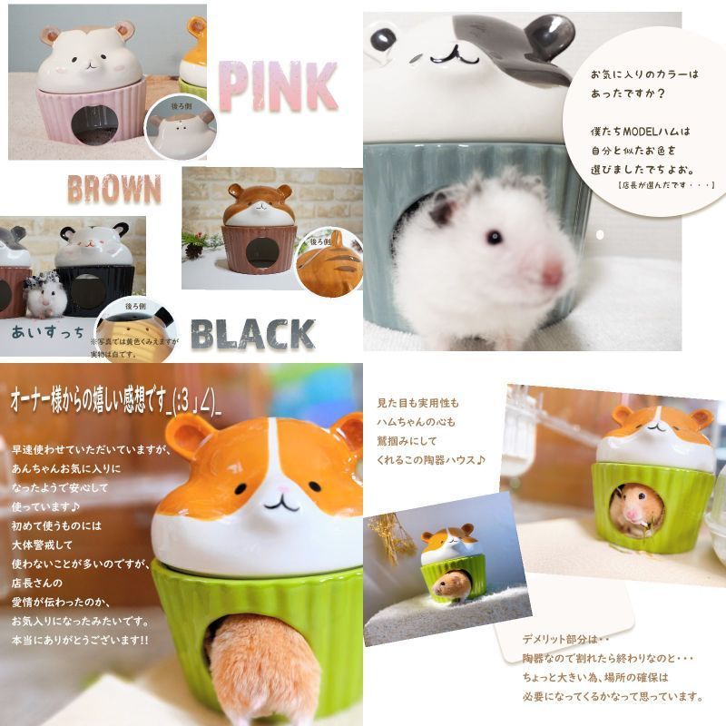 ハムスター 陶器 大きい かわいい 広いおうち 洗える 陶器 底なし 暑さ