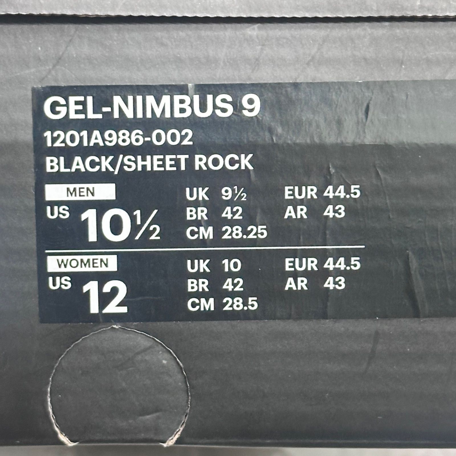 ENNOY Asics Gel-Nimbus 9 コラボ ゲルニンバス9 スニーカー 1201A986 
