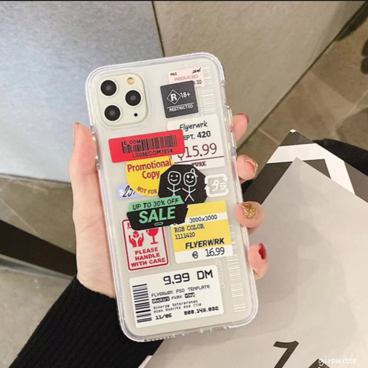 メルカリshops Iphone ケース ラベル ステッカー シール おしゃれ 韓国系 B