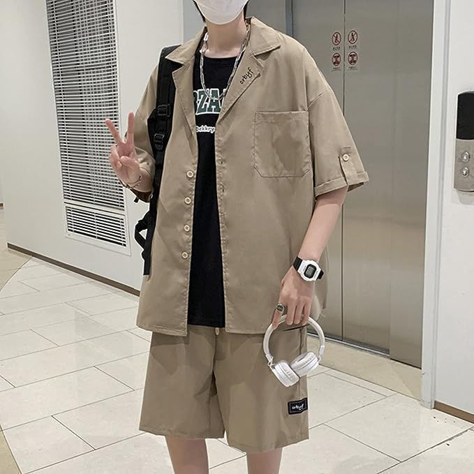 セットアップ メンズ 上下セット 夏 半袖ジャケット ハーフパンツ 2点セット おしゃれ 吸汗速乾 大きいサイズ 夏服dansigeer02dansigeer02