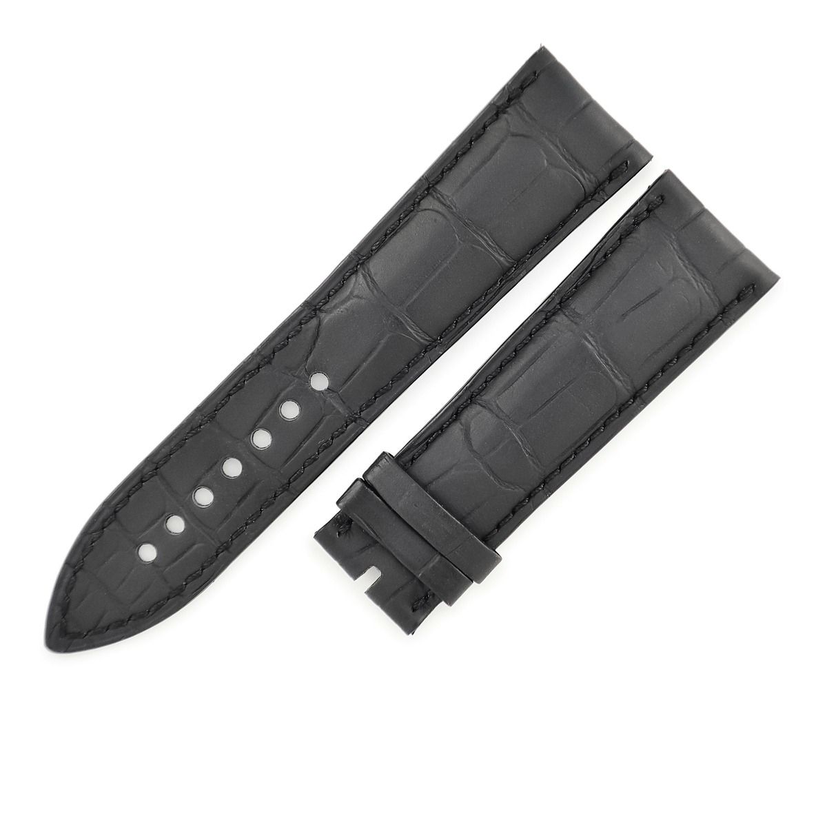 ブランパン BLANCPAIN 腕時計パーツ クロコダイル ブラック 純正 替え クロコ レザー 本革 ベルト バンド マット 艶なし 予備 交換 23ｍｍ ブラック 黒