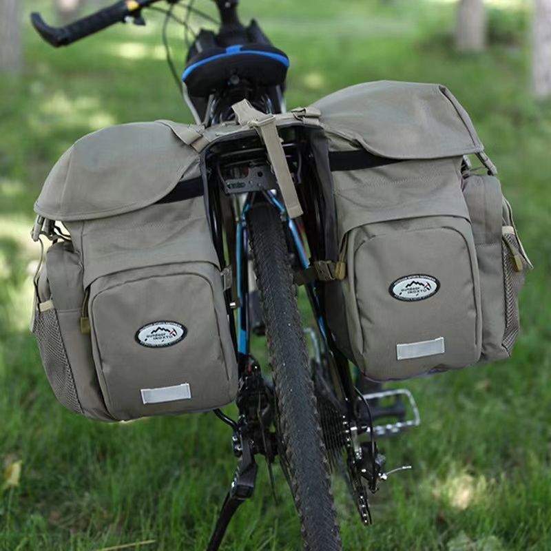 全 自転車用サイドバッグ 2in1 自転車用 バッグ 自転車用リヤシートバッグ 防水 容量 50 リットル 大型 荷物入れ 反射処理済み ポータブルバッグ 自転車用バッグ