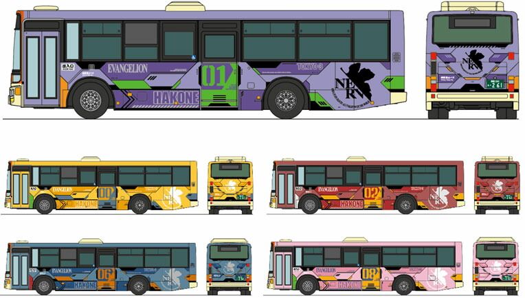 ザ バスクレクション箱根登山バス エヴァンゲリオンバス5台セット