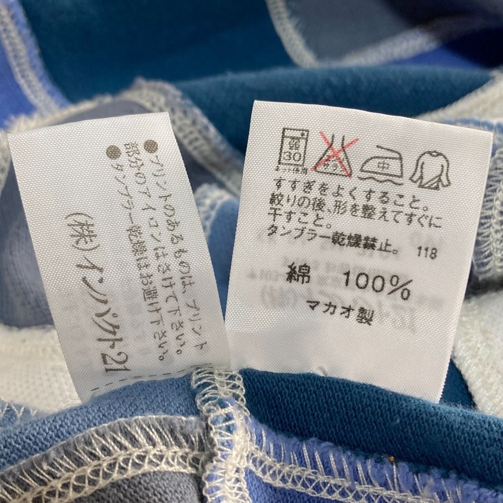 美品 RALPH LAUREN ラルフローレン パッチワーク 半袖 ポロシャツ カットソー 5f ブルー系 レディース 古着 中古 Ralph Lauren - 美品 RALPH LAUREN ラルフローレン パッチワーク
