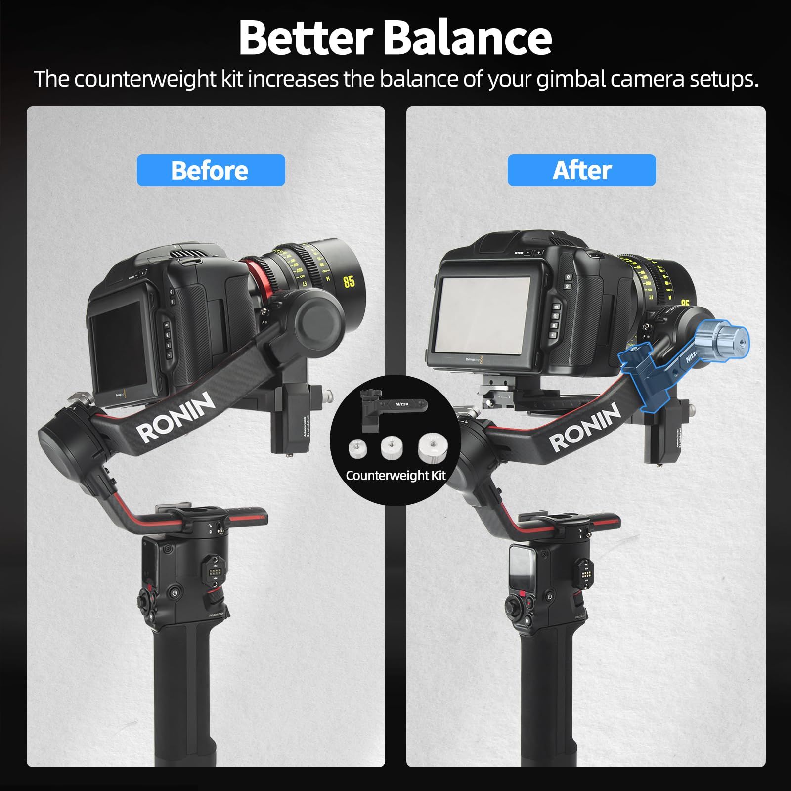 Nitze カウンターウェイトキット DJI RS2 / RS3 / RS3 Pro用 - T-DR01B Nitze カウンターウェイトキット DJI RS2 / RS3 / RS3 Pro用 - T-DR01B